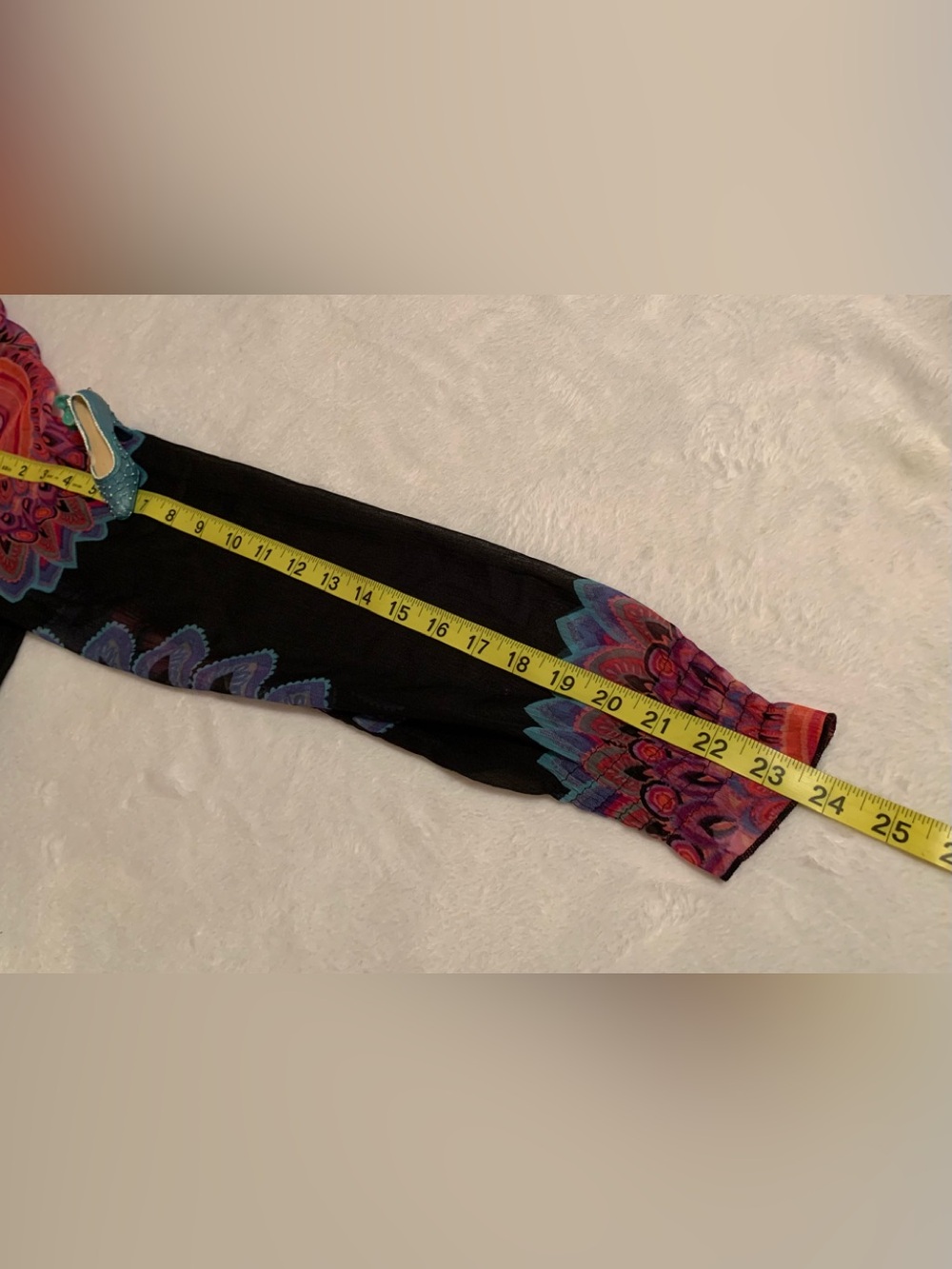 DESIGUAL Grecia ladies colorful sheer Vintage poly blouse size large  NWT - Picture 12 of 12